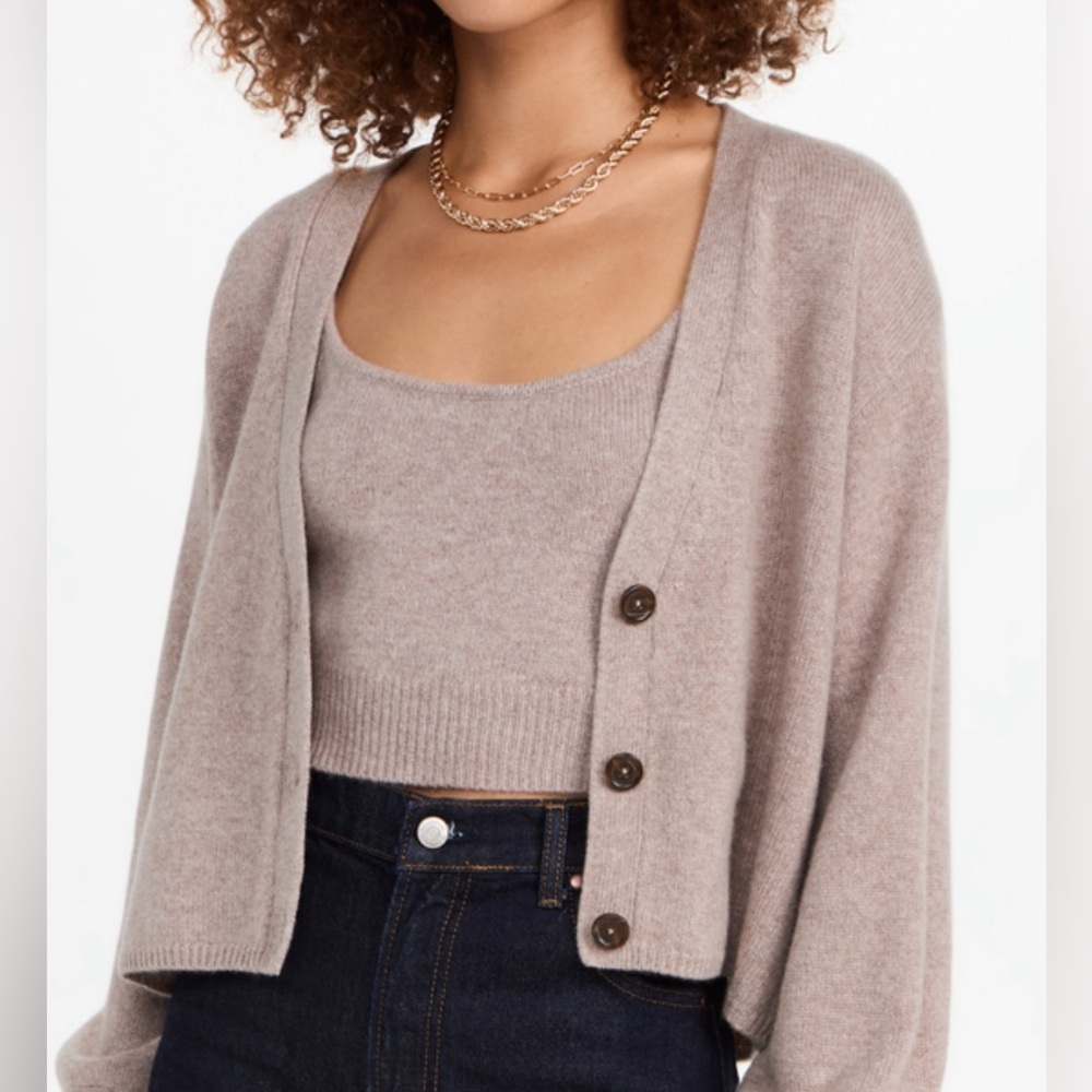 Reformation Varenne Cashmere Tank - Oatmeal